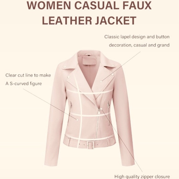 NWT BELLIVERA Faux Leather Asymmetrical Moto Jacket - Picture 5 of 13